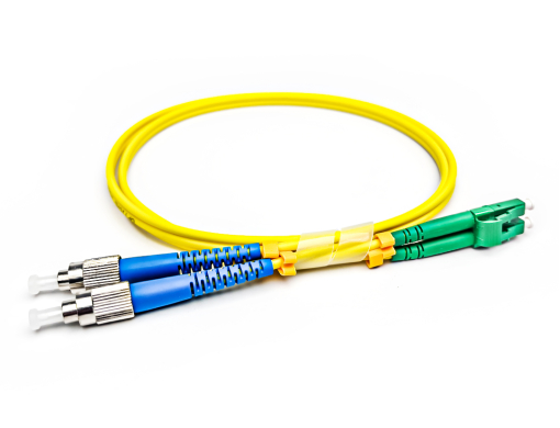 FC/UPC to LC/APC Duplex Patch Cord Single-mode 1 เมตร G.657A1 LSZH สีเหลือง