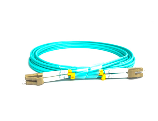 สายไฟเบอร์ออฟติก Patch Cord LC-LC Duplex OM3 50/125µm LSZH สี Aqua