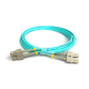 SC to SC Duplex OM3 Multimode Fiber Optic Patch Cord 50/125µm Aqua