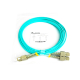 SC to SC Duplex OM3 Multimode Fiber Optic Patch Cord 50/125µm Aqua