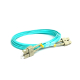 SC to SC Duplex OM3 Multimode Fiber Optic Patch Cord 50/125µm Aqua