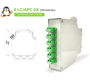 DIN Rail Terminal Box 6 LC/APC Duplex (กล่องโลหะ) ยึดรางปีกนก
