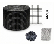 ตาข่ายกันนก 4 นิ้ว ยาว 30 เมตร พร้อมคลิปล็อค 60 ชุด