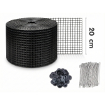 ตาข่ายกันนกใต้แผงโซลาร์เซลล์ 8 นิ้ว ยาว 30 เมตร พร้อมชุดติดตั้ง 80 ชุด