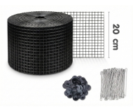 ตาข่ายกันนกใต้แผงโซลาร์เซลล์ 8 นิ้ว ยาว 30 เมตร พร้อมชุดติดตั้ง 80 ชุด