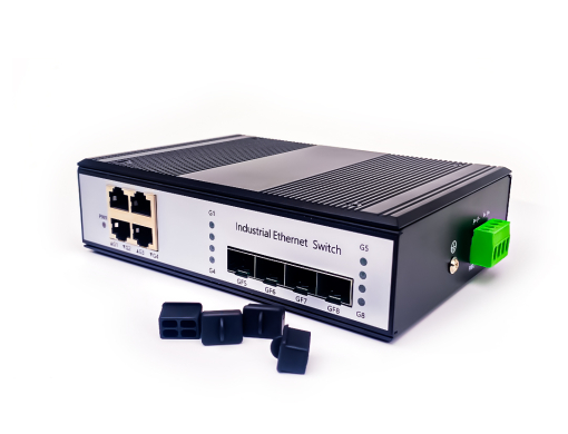 สวิตช์อุตสาหกรรม 4GE + 4SFP รุ่น ET-4GF4GE-SFP สำหรับ LAN และสายไฟเบอร์ออฟติก