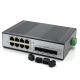 Gigabit Ethernet Switch 8 Port 4 SFP เกรด อุตสาหกรรม เชื่อมต่อ UTP และ Fiber Optic