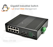 Gigabit Industrial L2 Web Manage Switch 8 Port + 2 SFP