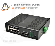 Gigabit Industrial L2 Web Manage Switch 8 Port + 2 SFP