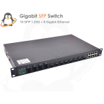 Full Gigabit Fiber Switch 16 Port SFP 1.25G + 8 Gibabit Ethernet (Rack mount 1U)