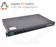 Full Gigabit Fiber Switch 16 Port SFP 1.25G + 8 Gibabit Ethernet (Rack mount 1U)