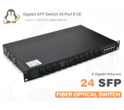 SFP Fiber Optic Switch 24 Port + 8 Gigabit Ethernet (Rack mount 1U) SFP Fiber Optic Switch 24 Port + 8 Gigabit Ethernet (Rack mount 1U)