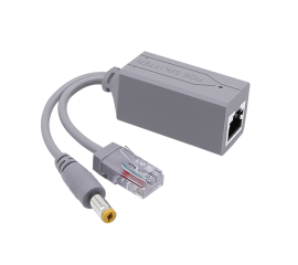 PoE Splitter 48-57V to 12V | IEEE 802.3af | 10/100Mbps | DC 5.5x2.1 | แบบสั้น (ใส่กล่อง 4x4)