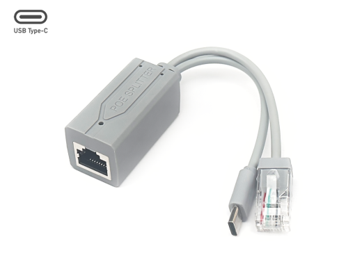 PoE Splitter 48V to USB TYPE-C (5V) อุปกรณ์แปลงสัญญาณไฟฟ้าจาก PoE (Power over Ethernet) 48V-57V ให้เป็นไฟ 5V ผ่านพอร์ต USB Type-C