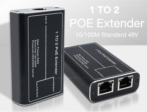 10/100 POE Extender 1 TO 2 อุปกรณ์ขยายสายเชื่อมต่อออกเป็น 2 ทางเพื่อเชื่อมต่อกล้องวงจรปิด IP- Camera 2 ตัวโดยใช้สายที่มาจาก POE Switch เพียงเส้นเดียว