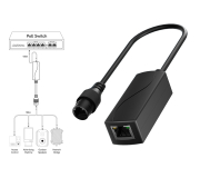 Standard 48V to 24V Passive PoE Converter | 1-Port 10/100/1000 Mbps