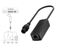 Standard 48V to 24V Passive PoE Converter | 1-Port 10/100/1000 Mbps