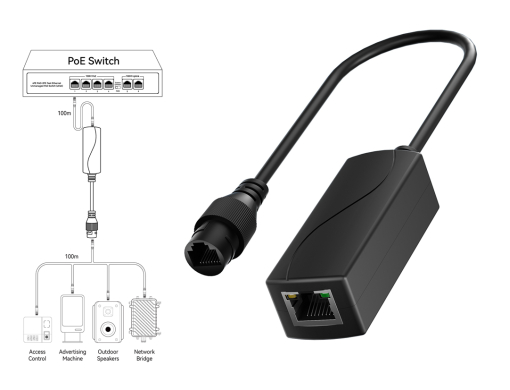 48V to 24V PoE Converter Gigabit 1-Port รองรับ IEEE802.3af/at