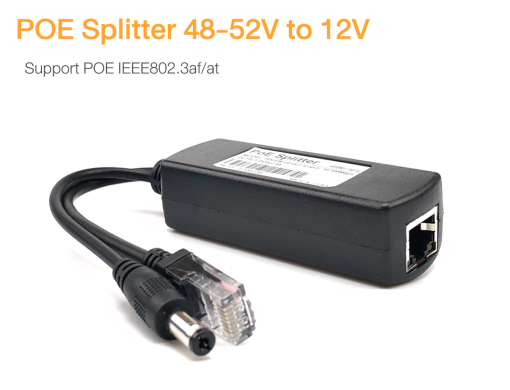 Active PoE Splitter Power Over Ethernet 48V - 52V to 12V