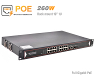 Gigabit PoE Switch 16 PoE + 2 GE + 2 SPF (19" Rack Mount 1U)