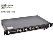 Gigabit PoE Switch 24 Port + 2 GE + 2 SFP (Rack mount 19")