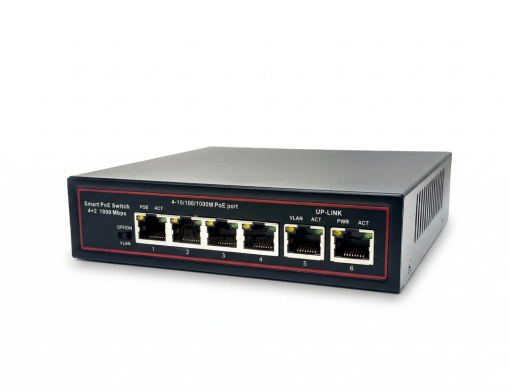 Gigabit PoE Switch 4 Port + 2 Uplink POE-10004-2GET