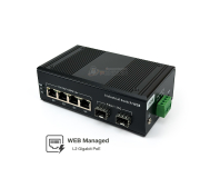 Full Gigabit Industrial Managed PoE Switch 4 Port + 2 SFP (WEB Managed)