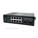Gigabit Industrial L2 WEB Managed PoE Switch 8 Port + 2 SFP