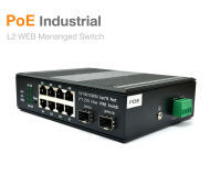 Full Gigabit Industrial L2 WEB Managed PoE Switch 8 Port + 2 SFP