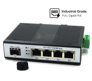 5 Port Full Gigabit Industrial PoE Switch (4 PoE + SFP)