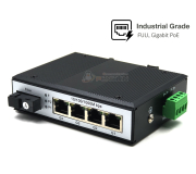 Industrial Gigabit PoE 4 Port + SC Fiber A (1310/1550nm) 20KM 