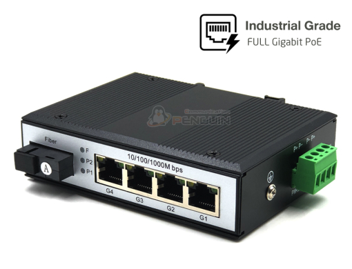 Gigabit Industrial 4 PoE + 1.25G SC Fiber 1310 (WDM) 