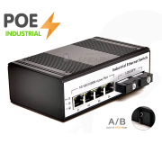 Industrial Gigabit POE Switch 4 Port + 2 SC (Built-in Fiber A/B)