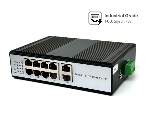 industrial poe switch 8 port poe + 2 giggabit uplink