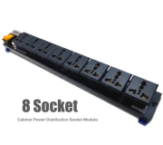 รางปลั๊กไฟ ยึดรางปีกนก 8 ช่อง (สำหรับติดตู้ Control)