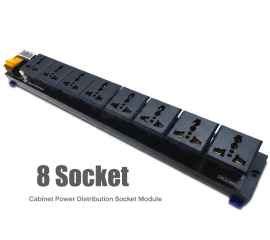 รางปลั๊กไฟ ยึดรางปีกนก 8 ช่อง (สำหรับติดตู้ Control)