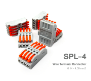 SPL-4 ขั้วต่อสายไฟ 4 ช่อง (Wire Connector) แบบ 1:1 SPL-4 ขั้วต่อสายไฟ 4 ช่อง (Wire Connector) แบบ 1:1