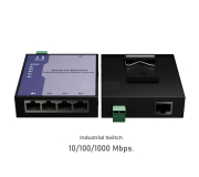 Gigabit Industrial Unmanaged Switch 5 Port (ยึดรางปีกนก แบบระนาบ)