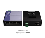 Gigabit Industrial Unmanaged Switch 5 Port (ยึดรางปีกนก แบบระนาบ)