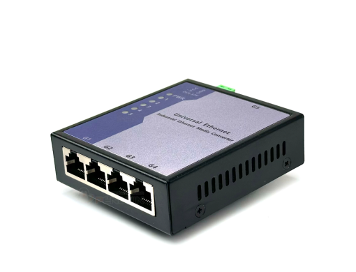 สวิตช์อุตสาหกรรม 5 พอร์ต Gigabit รองรับไฟ DC 9-57V IP40