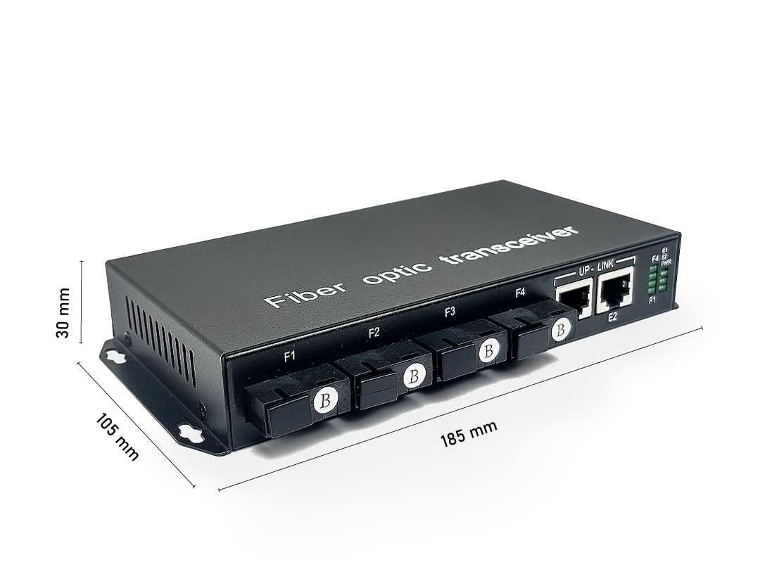 fiber optic switch 4 SC 1.25G ระยะ 3km + 2 Gigabit Ethernet port RJ45