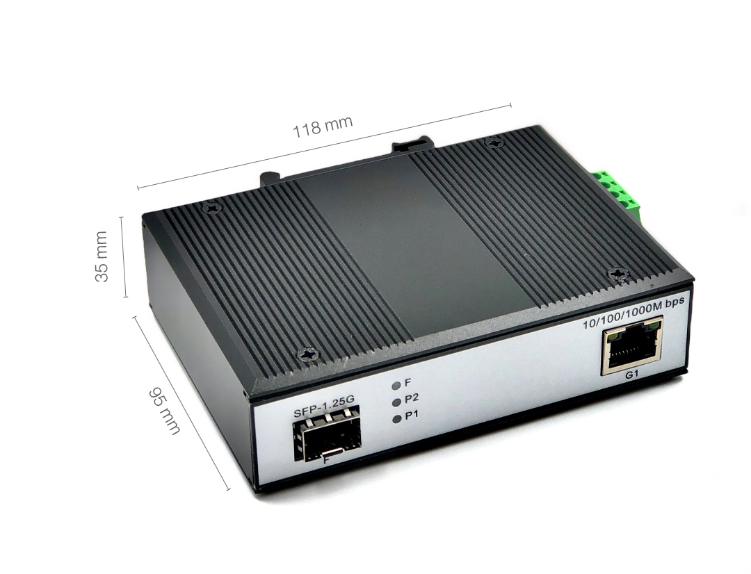 Gigabit Industrial SFP Converter (1 Gigabit Ethernet + 1 SFP 1.25G)