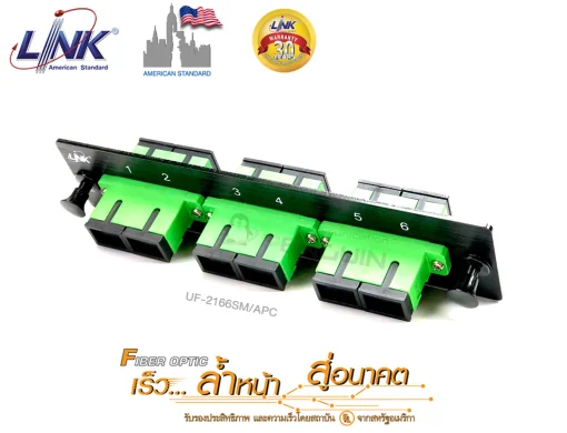 3 SC Duplex Snap-In Adapter PLATE (SM & APC) LINK รุ่น UF-2166SM-APC