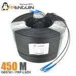 สายไฟเบอร์ออฟติกเข้าหัวสำเร็จ 2 คอร์  ยาว 450 เมตร (สลิงฝอย 0.4*7)