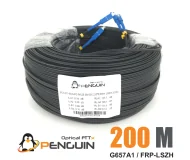 สายไฟเบอร์ออฟติก 2 CORE เข้าหัว SC/UPC ม้วน 200 เมตร (สลิงฝอย 0.4*7)