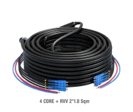 สายไฟเบอร์ออปติก Composit 4 Core (SC/UPC) กันกระรอก + สายไฟ (2*1.0 sqm) 100 เมตร