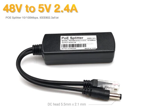 48V to 5V POE Splitter 100 Mbps.